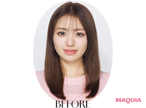 ヘアアレンジ ドライヤーを使った髪の巻き方 ビフォー