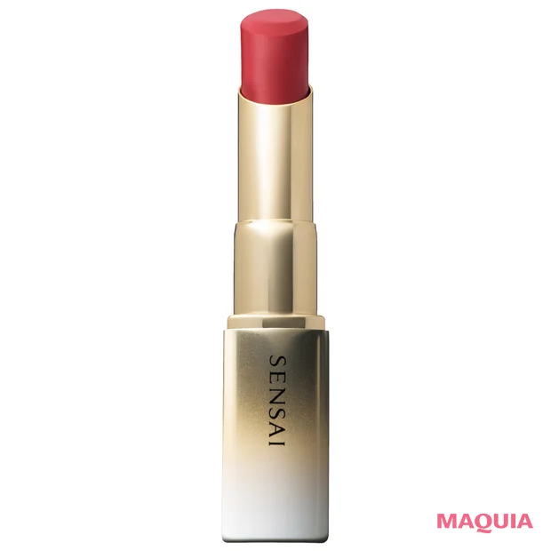 マキア MAQUIA 2026年5月号通常版 守屋麗奈さん(れなぁ)表紙メイク センサイ モイスチャーインテンスリップスティック M112(レフィル)、同 リップスティックホルダー ゴールド