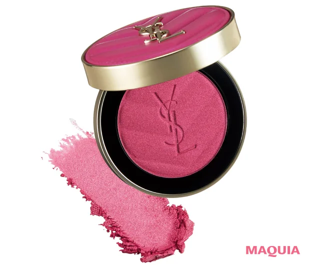 多幸感メイク チークの入れ方ハウツー　おすすめコスメ　YSL メイクミーブラッシュ パウダー 66