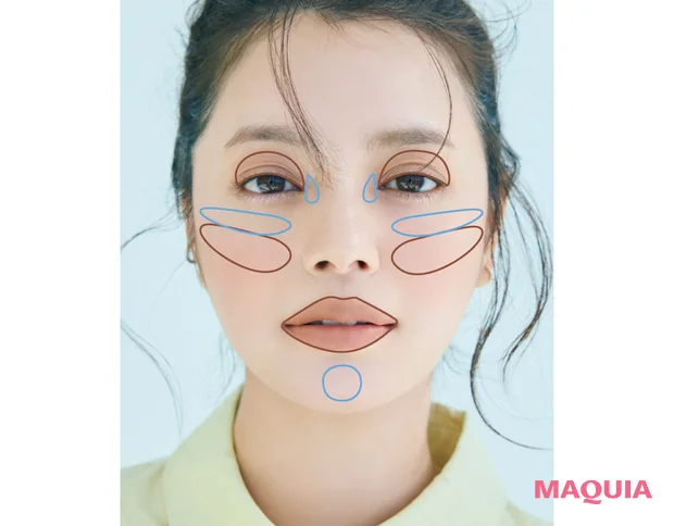 マットブラウンのリップ&チークコスメにおすすめのメイク