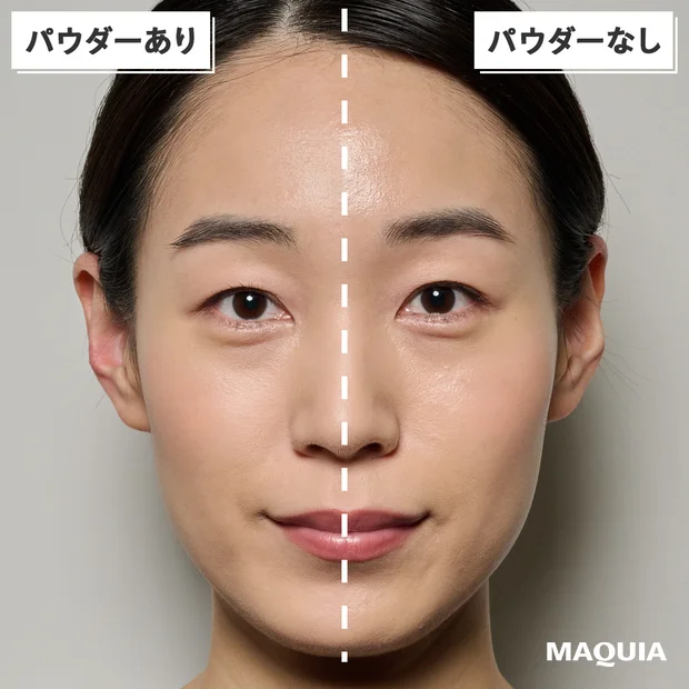 ジルスチュアート グロウシフォン ラスティング ルースパウダー 01 cotton beige 塗った直後