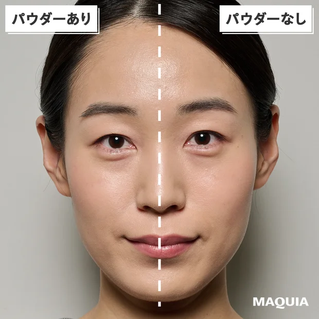 SUQQU オイル リッチ グロウ ルース パウダー e <パフ付> 01 塗った直後