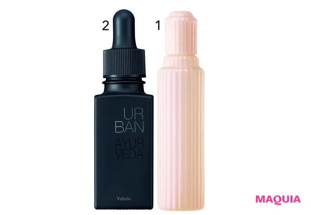 1 ビカッサ ヘッドセラムα 120ml ¥4730/アユーラ 2 ビロードオイル アーバン アーユルヴェーダ 30ml ¥5280/AMATA