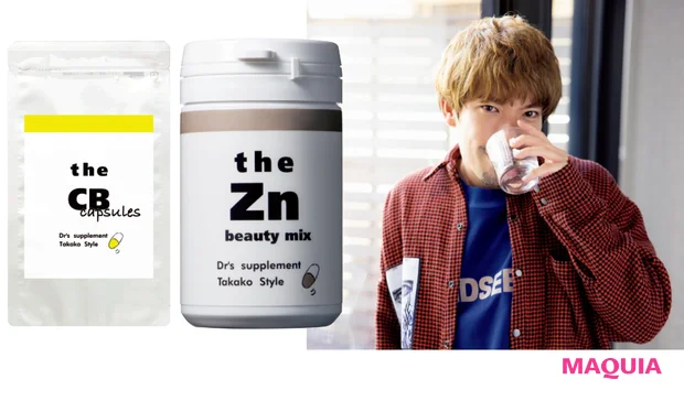 (右)the Zn beauty mix 90錠 ¥6000、(左)the CB 60包 ¥10000/TAKAKOスタイル