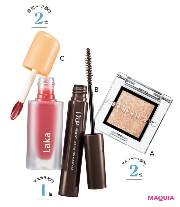 アイシャドウ部門2位 マスカラ部門1位 韓国メイク部門2位