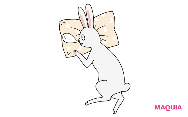 熟睡中のウサギのイラスト