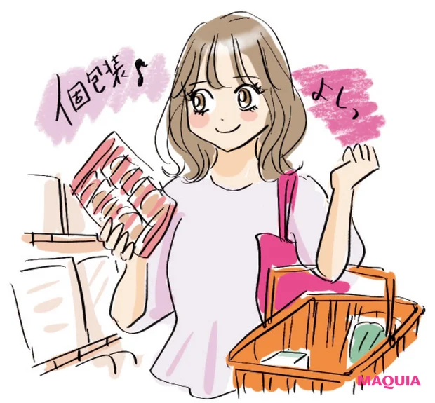 お菓子は個包装のものに