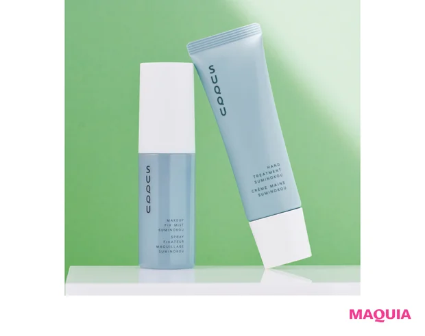 SUQQU(右から)ハンド トリートメント 澄の香 50g ¥3850、メイクアップ フィックス ミスト 澄の香 50ml ¥4400/SUQQU(6/2発売)