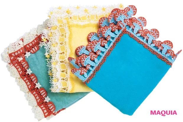 神崎恵さんおすすめのハンカチ 細部まで可愛い近沢レース店のタオルハンカチ