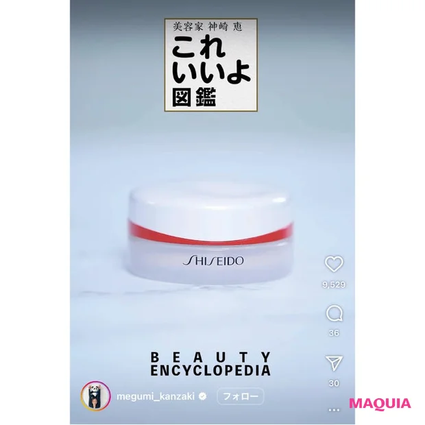 神崎 恵さんのこれ いいよ図鑑のインスタ画面 資生堂