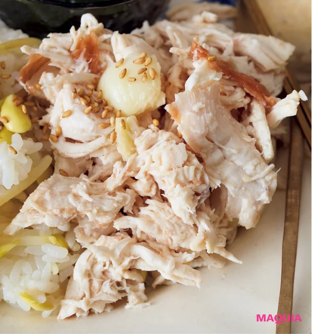 料理家 長谷川あかりさん 体すっきりワンプレート 【主菜】ゆで鶏の梅にんにくあえ