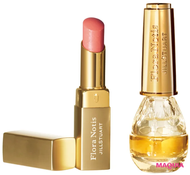 マキア　美女子ネタ　ジルスチュアート　フローラノーティス　ジルスチュアート　スウィートオスマンサス　ネイルオイルエッセンス　メルティリップバーム