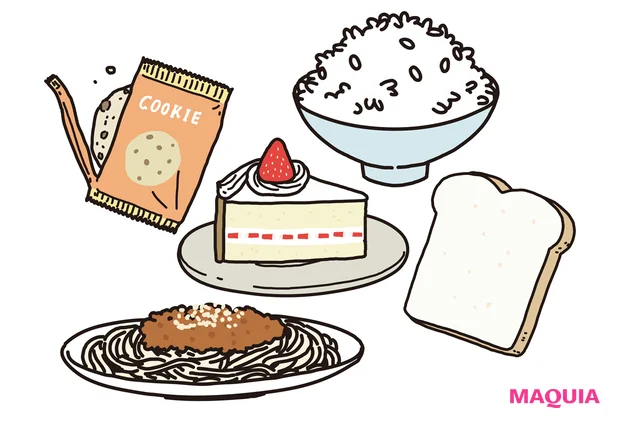 甘い物、ごはん、パン