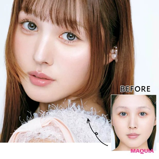 【鹿の間流・中顔面短縮メイク】タレ目・シェーディング・血色で小顔見え!