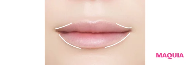 リップライナーの使い方 唇を薄く見せたい場合 中央の膨らみ以外にもラインを引く