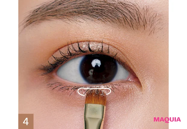 アイメイク 二重 長井かおり 黒目下にラメ