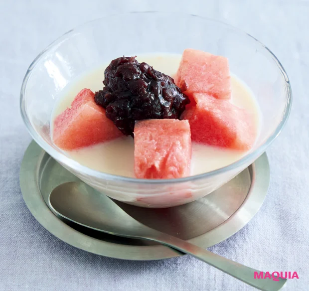 マキア 夏バテ 食べ物 薬膳 レシピ すいかとあんこのココナッツミルク