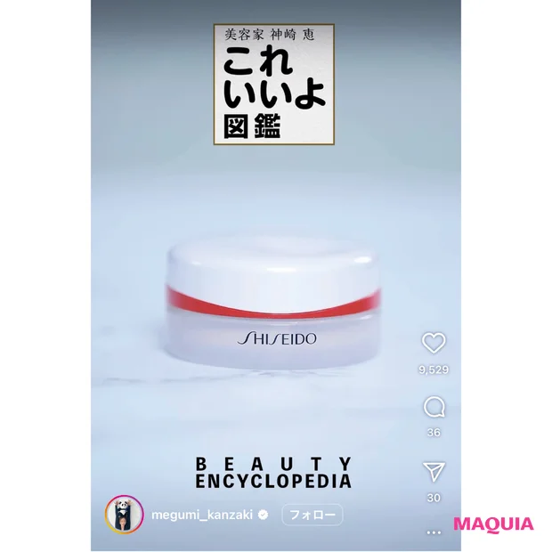 神崎 恵さんのこれ いいよ図鑑のインスタ画面 資生堂