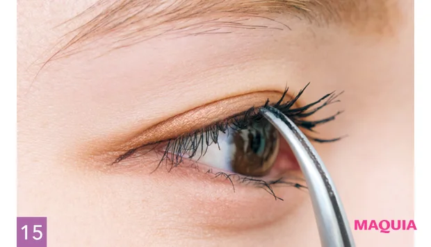 櫻坂46 守屋麗奈 セルフメイク 秋 ピンセット×ホットビューラーで束感まつ毛を作成