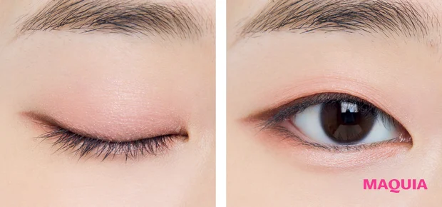 2026年春アイシャドウ エチュード ぽよんアイメイカー フレッシュコーラル 一重におすすめの塗り方ハウツー