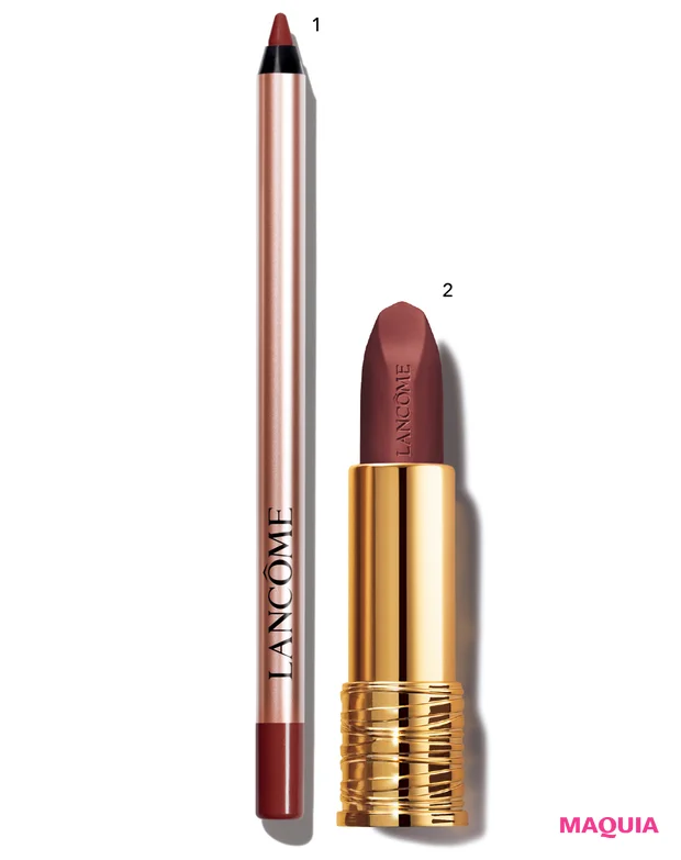 マキア 戸田恵梨香　秋メイク 2025　ランコム　イドル リップ ライナー 60　ラプソリュ ルージュ インティマット N 313