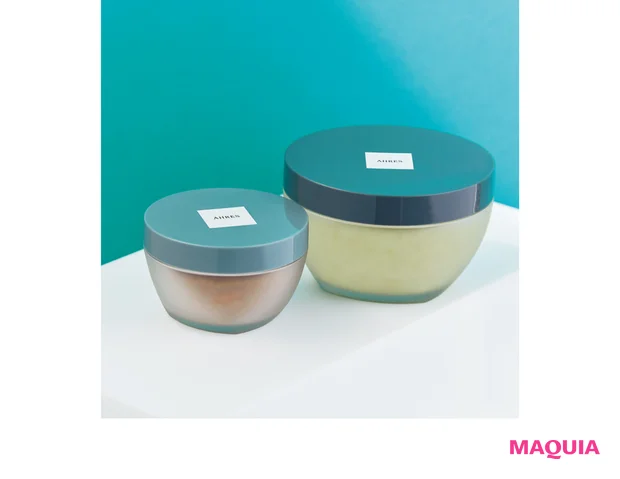 (右から)ボディスクラブ ブラッシャー クリア 210g ¥5830(発売中)、フェイススクラブ ブラッシャー VG 65g ¥4950(7/1発売)/アーレス