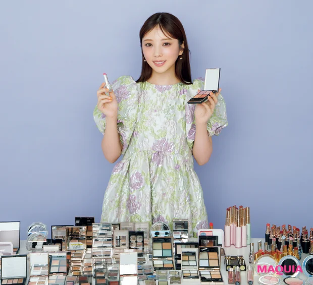 与田祐希さん、今気になるメイクは「透け感リップとパープルアイ」。リピ買いコスメもご紹介!_2