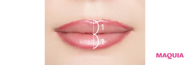 リップライナーの使い方 鼻下を短く見せたい場合 下唇も上唇と同じ厚さに