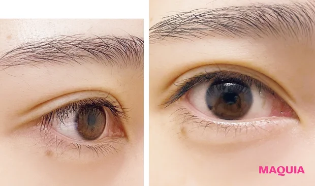 マキア　みんなのベスコス 2025年 上半期　マスカラ　3位 キャンメイク クイックラッシュカーラー BK　メイク前