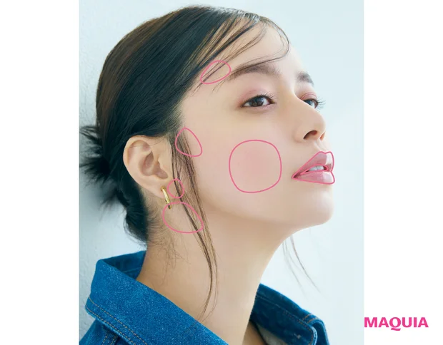 ペールピンクのリップ&チークコスメにおすすめのメイク やり方