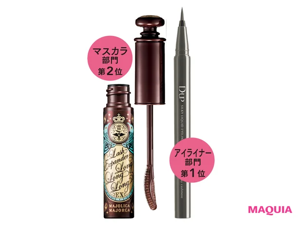 （右から）アイライナー部門第1位　マスカラ部門第2位