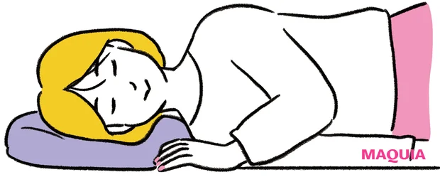 肩こりを解消・改善する方法　横向きでも高さが安定するものを