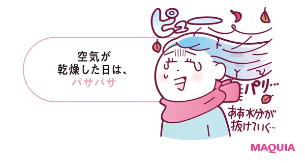 空気が乾燥した日は、パサパサ