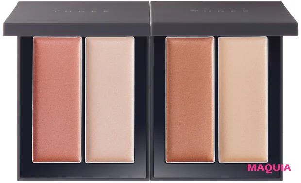 コスメ 新作 マキアエディター THREE シマリング グロー デュオ R 2種 各¥4950