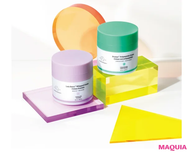 （右）プロティニ ポリペプチド クリーム、（左）ララレトロ  ホイップクリーム