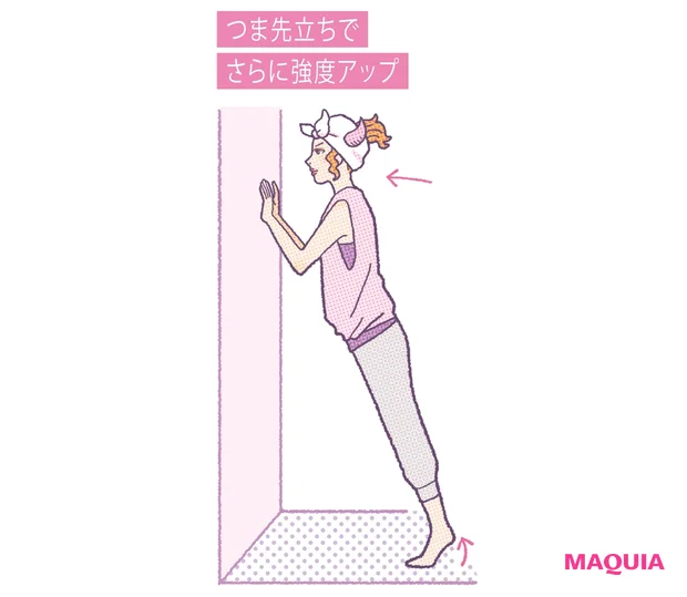 つま先立ちでさらに強度アップ