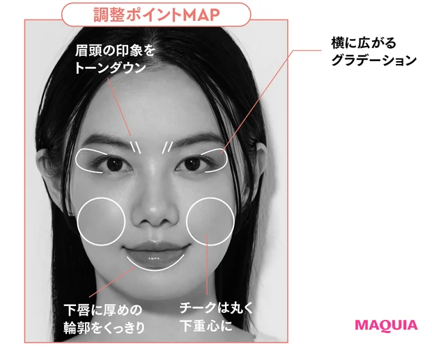 面長×求心の犬タイプは“下重心”で洒落顔に。paku☆chanがメイクの盛りポイントを解説_4