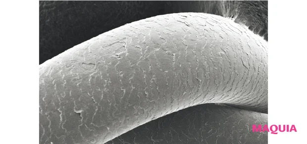 水蒸気爆発を受けていない髪