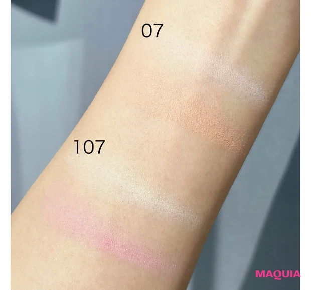 新作コスメ ジルスチュアート　ビューティ　パステルペタル ブラッシュ スウォッチ