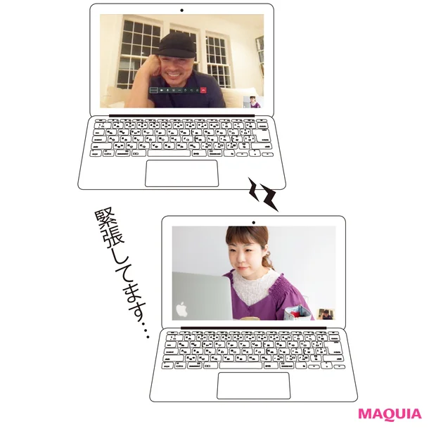 リモートメイク指南の様子