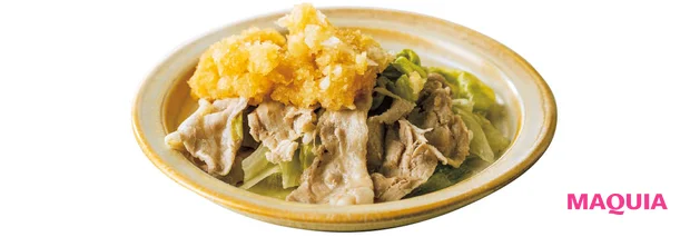 せいろ蒸し レシピ りよ子 丸ごとレタスと豚肉の重ね蒸し(大根おろしだれ) 盛り付け