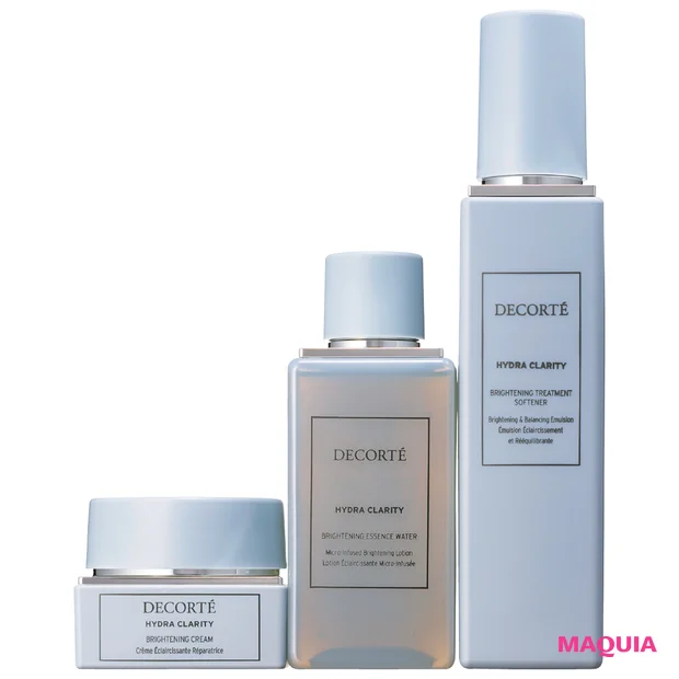 2026年新作おすすめコスメ、スキンケア 3月16日(月)発売 (左から)コスメデコルテ イドラクラリティ 薬用 ブライトニング トリートメント クリーム、同 エッセンス ウォーター、同 ソフナー