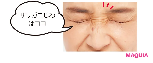 ザリガニじわはココ