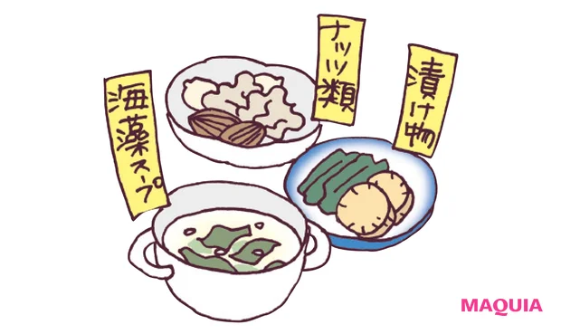 漬け物や海藻スープが◎