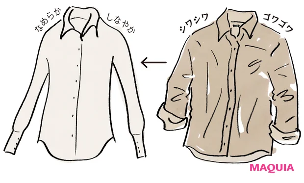 体がほぐれると…… ゴワゴワ麻からなめらかなシルクに!