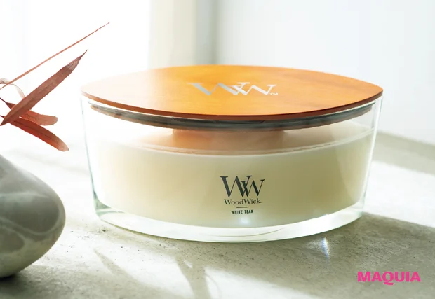 冷え込む日のぬくぬく美容 温活 ウッドウィック ハースウィックキャンドル ホワイトチーク