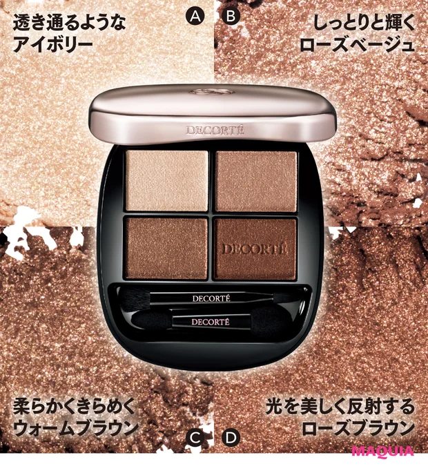 マキア ベストコスメ2025下半期 アイシャドウ コスメデコルテ スキンシャドウ デザイニング パレット 01 質感をチェック