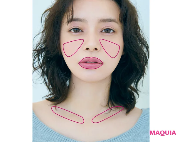 プラムカラーのリップ&チークコスメにおすすめのメイク ハウツー