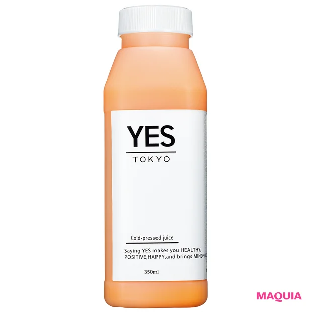 ニンジンとショウガで免疫力をアップ。コールドプレスジュース Sunset 350ml¥1000/YES TOKYO