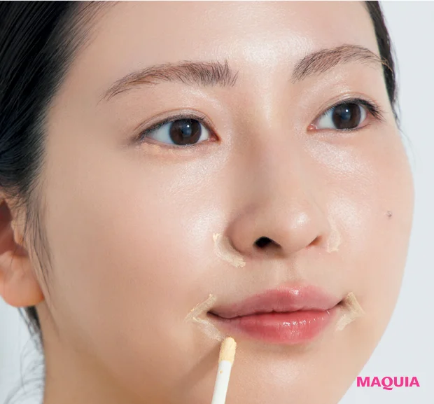 千吉良恵子さんのゆらぎ肌・敏感肌のメイクテクニック 赤みはイエロー、グリーンで消す